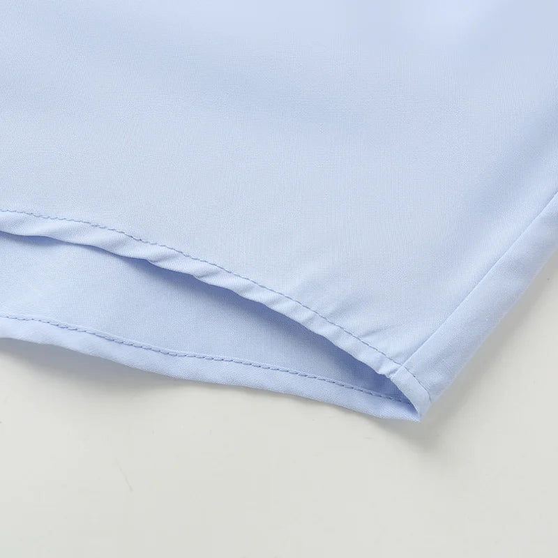TRAF 2025 Women's Shirt Long Blue Shirt Women Spring Long Sleeve Oversize Shirts Blouses Korean Style Casual Button Up Shirts