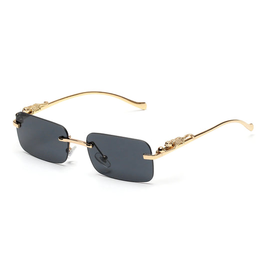 RBB Rimless Square Metal Sunglasses – Unisex UV400 Outdoor Designer Shades
