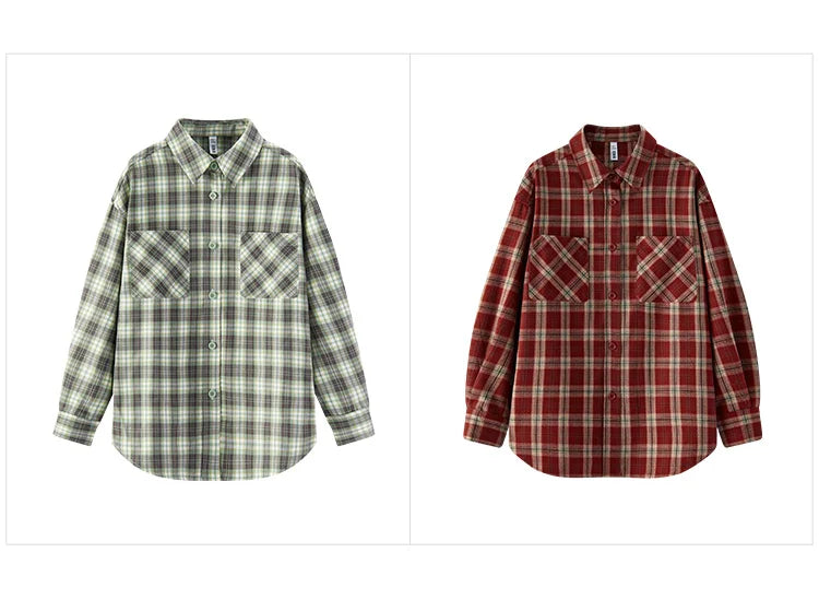 Semir Long Sleeve Shirt Women Mid-long Style Oversize Spring 2025 New Spring Checkered Top Vintage