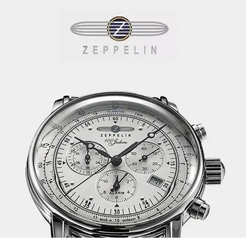 RBB Men’s Luxury Zeppelin Airship Watch – Leather Band, Business Casual Elegance