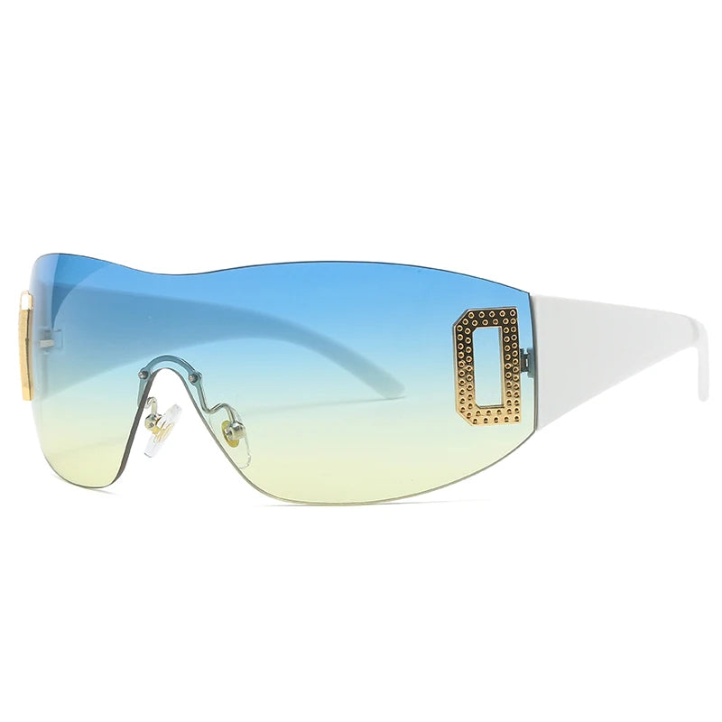 RBB Y2K One-Piece Sunglasses – Unisex UV400 Designer Punk Sports Shades