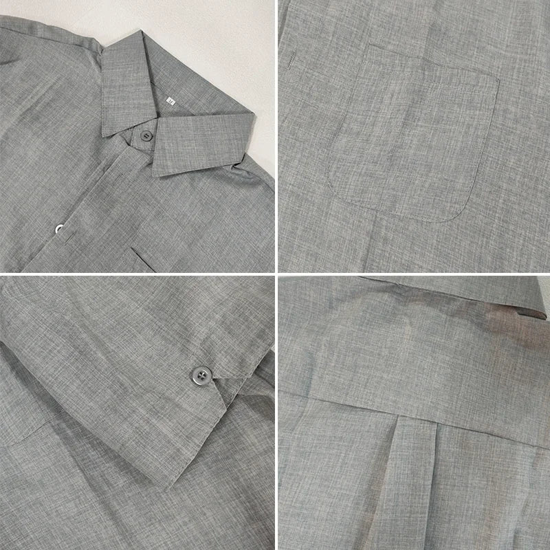 RBB Men’s Summer Cotton Linen Shirt – Short Sleeves, Turn-Down Collar, Casual Beach Style