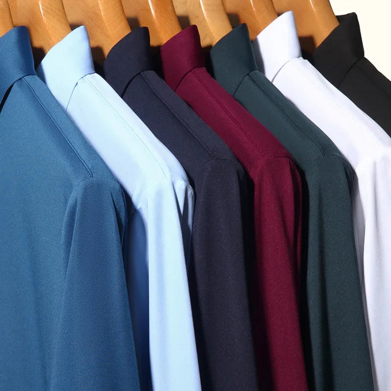 RBB Men’s Premium Ultra-Stretch Long Sleeve Shirt – Silky Formal & Casual Wear