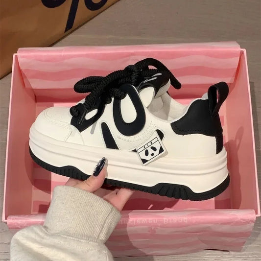 Women’s PU Leather Platform Sneakers – Thick Sole, Anti-Slip Casual Flats (2025)
