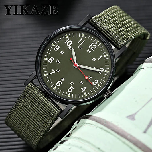 RBB Military Men’s Watch – Luminous, Shock Resistant Sports Quartz Wristwatch with Canvas Strap