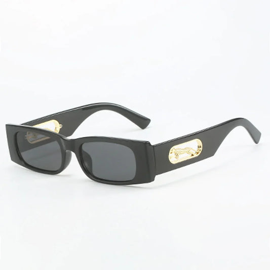 RBB Unisex Vintage Square Fashion Sunglasses – Large Black Lens UV400 Eyewear