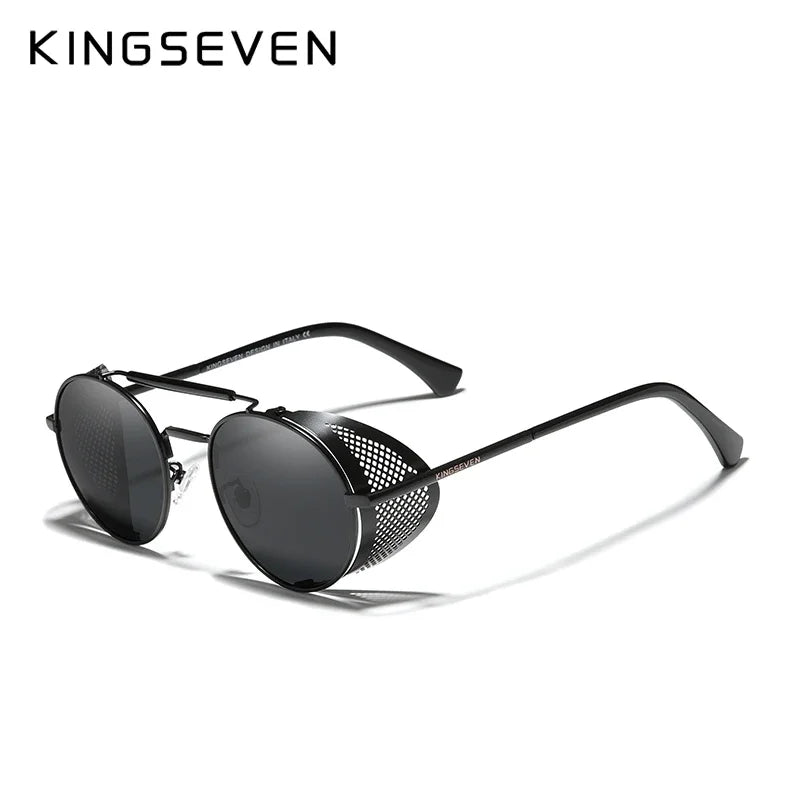 RBB Gothic Steampunk Polarized Sunglasses | UV400 Round Pilot Frame | RBB Vintage Designer Eyewear