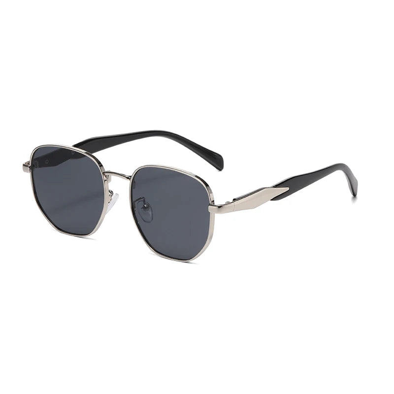 RBB Street Photography Round Metal Sunglasses – Trendy UV Anti-Retro Eyewear for Women