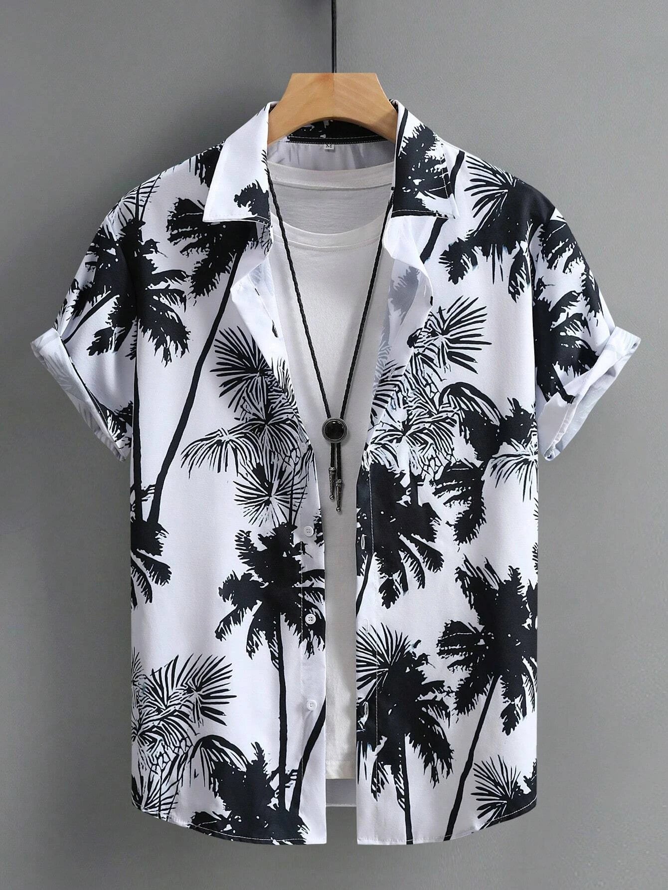 RBB Men’s Coconut Tree Print Shirt – Casual Summer Button-Down