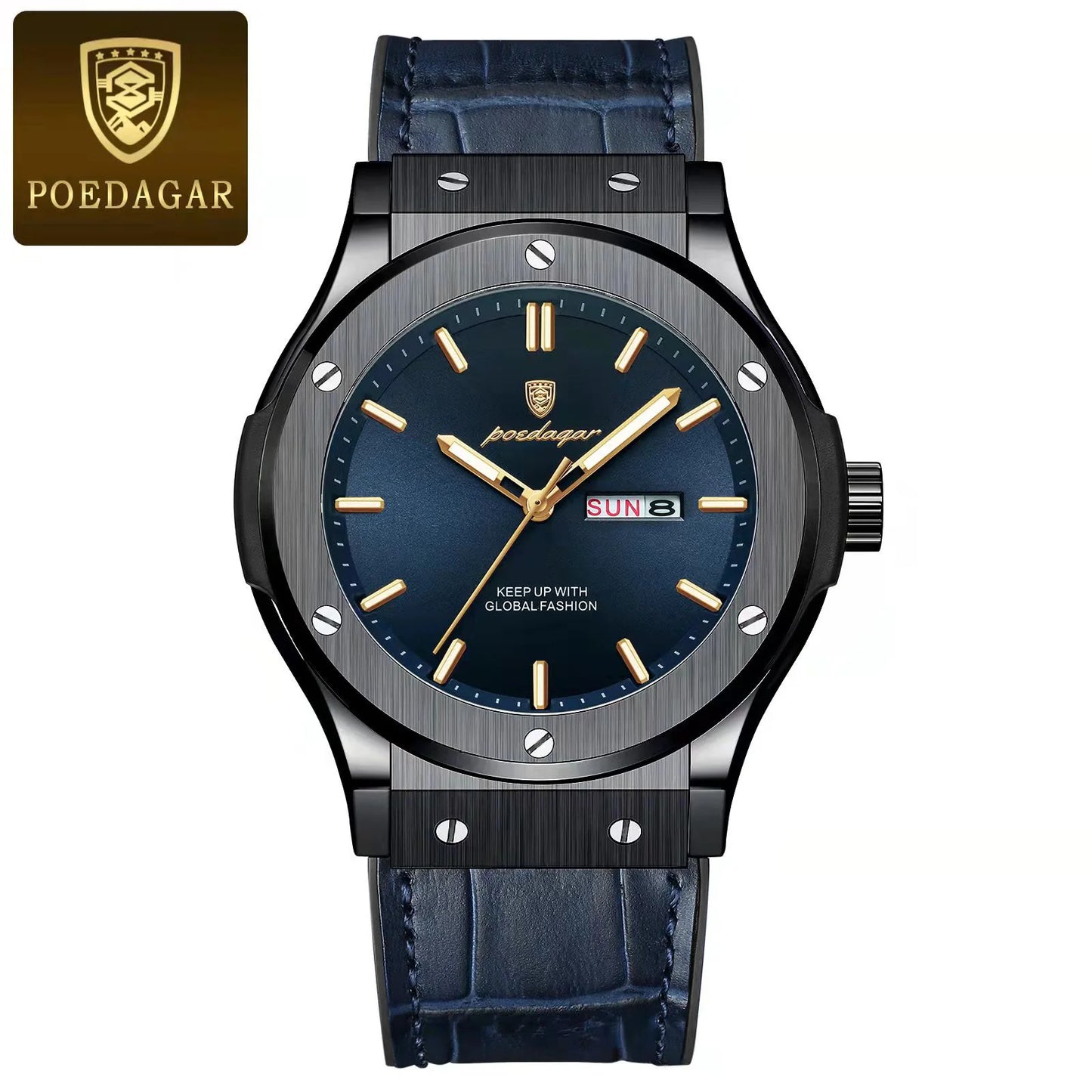 RBB Luxury Business Men’s Quartz Watch – Waterproof, Luminous, Date & Week Display, Silicone Strap