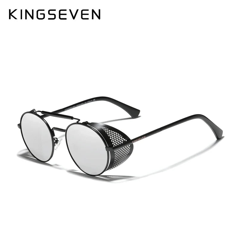 RBB Gothic Steampunk Polarized Sunglasses | UV400 Round Pilot Frame | RBB Vintage Designer Eyewear