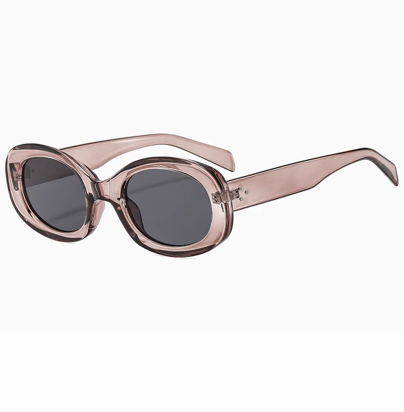 RBB 2024 Retro Oval Sunglasses – Small Frame Y2K Fashion UV400 Eyewear for Women