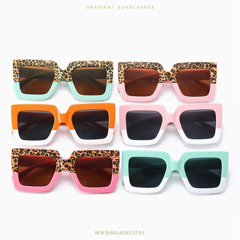 RBB Kids Oversized Square Sunglasses – Trendy Double-Color Frame Eyewear for Boys & Girls