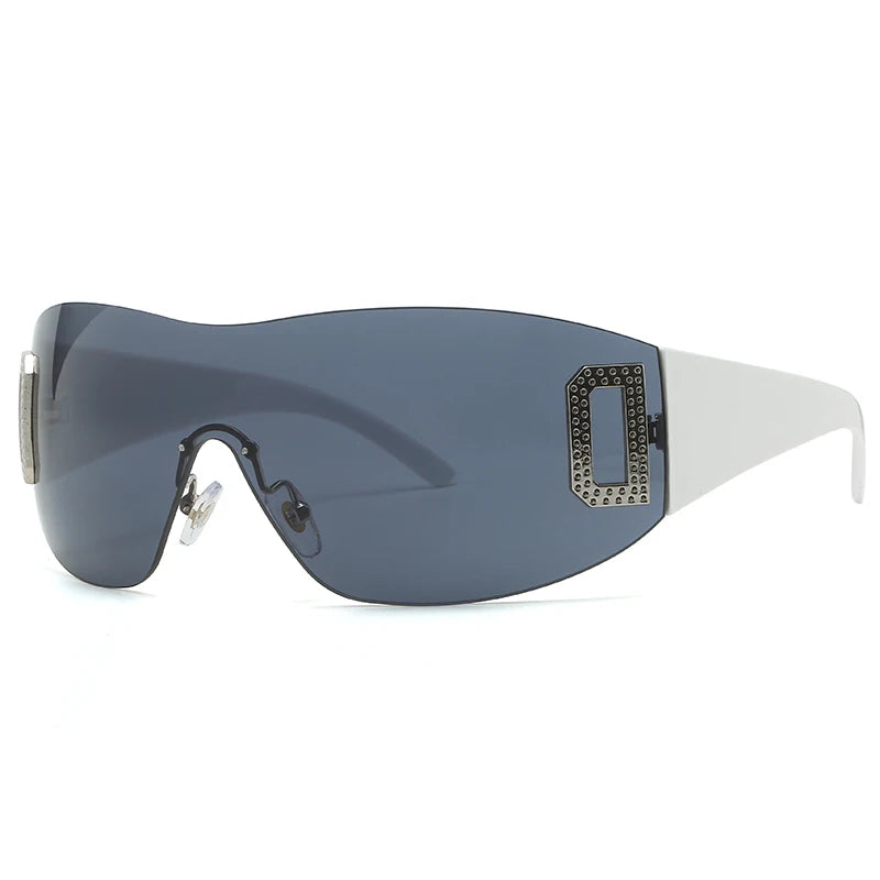RBB Y2K One-Piece Sunglasses – Unisex UV400 Designer Punk Sports Shades