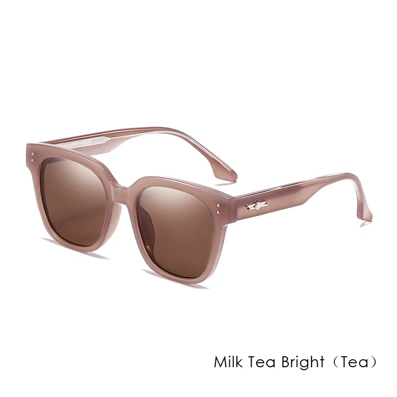 RBB Polarized Rivet Square Sunglasses – Unisex Green Lenses Designer Eyewear 2025