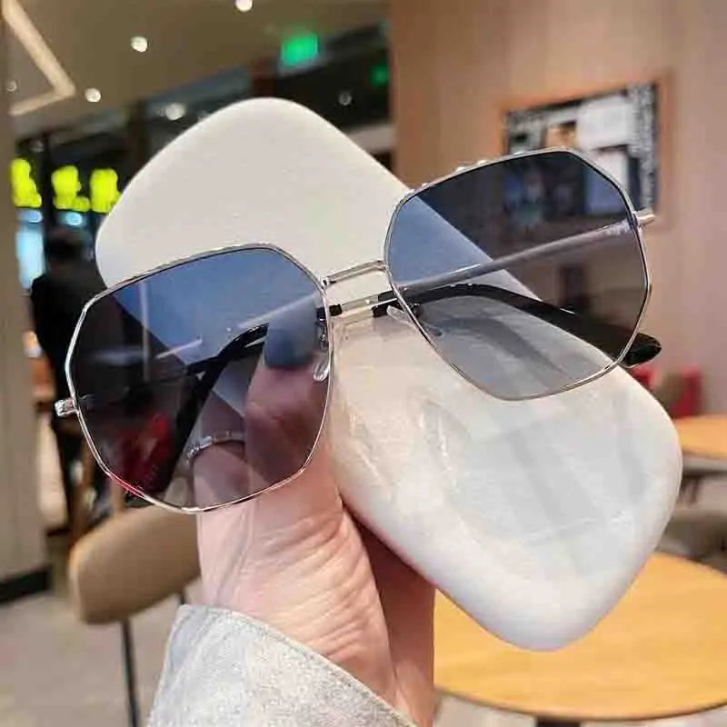 RBB Large Square Sunglasses for Women – Fashion UV400 Designer Metal Eyewear