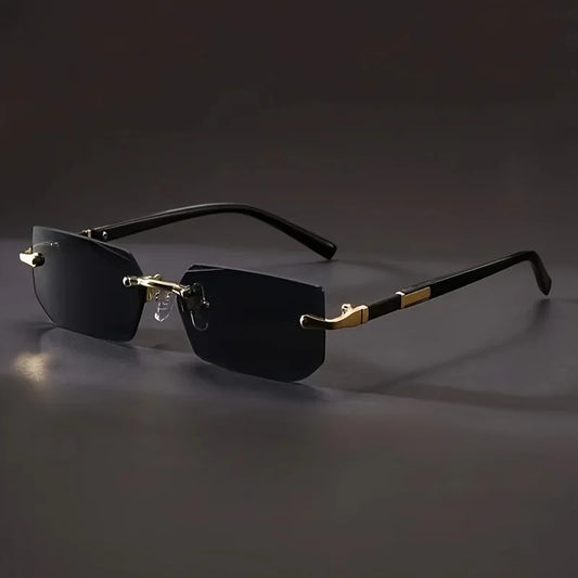 RBB Rimless Rectangle Sunglasses – Unisex Small Square Fashion Shades for Beach, Vacation & Travel