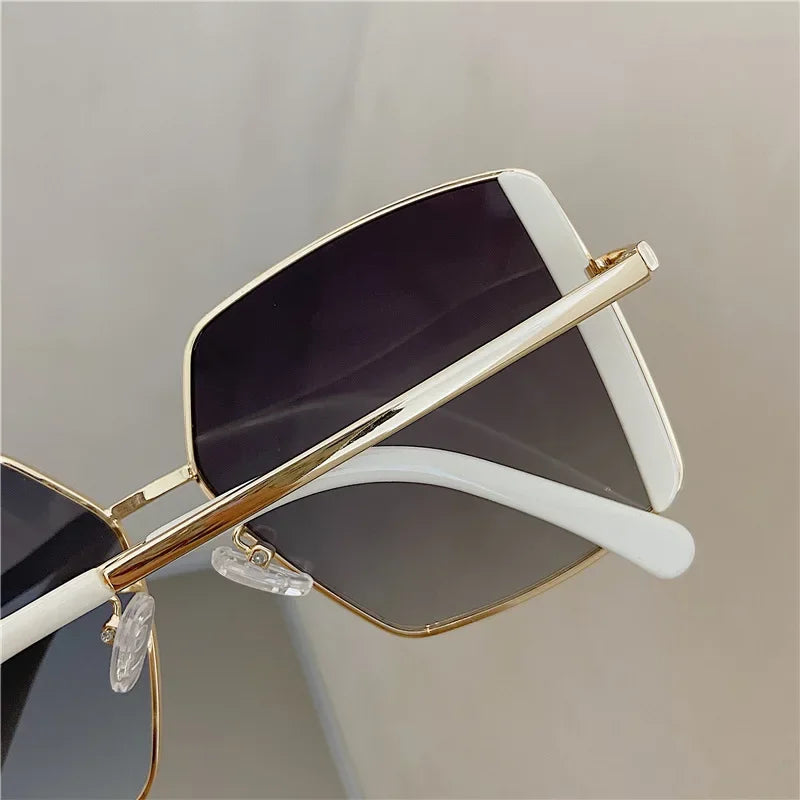 RBB Fashion Square Sunglasses – Women’s UV400 Designer Metal Eyewear