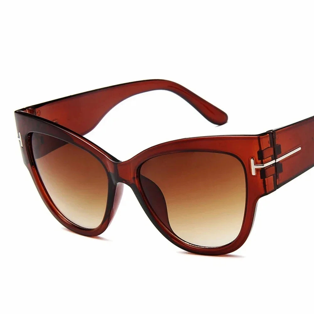 RBB Luxury Black Cat Eye Oversized Sunglasses for Women – 2024 Designer Gradient Shades