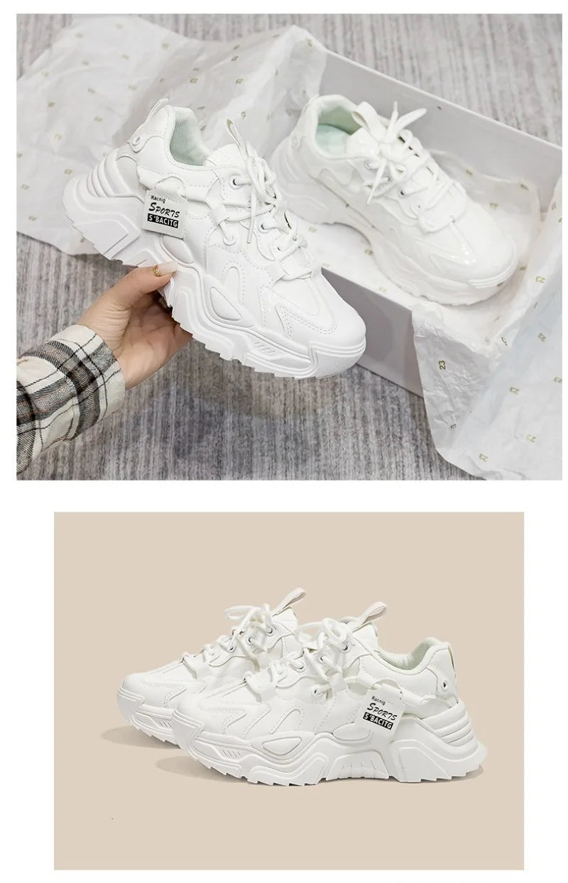 Chunky 2025 Women's Leather Sneakers – Casual Sport Trainers