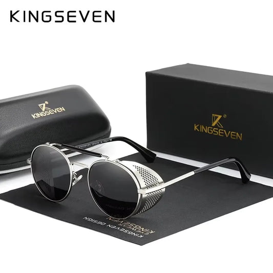 RBB Gothic Steampunk Polarized Sunglasses | UV400 Round Pilot Frame | RBB Vintage Designer Eyewear