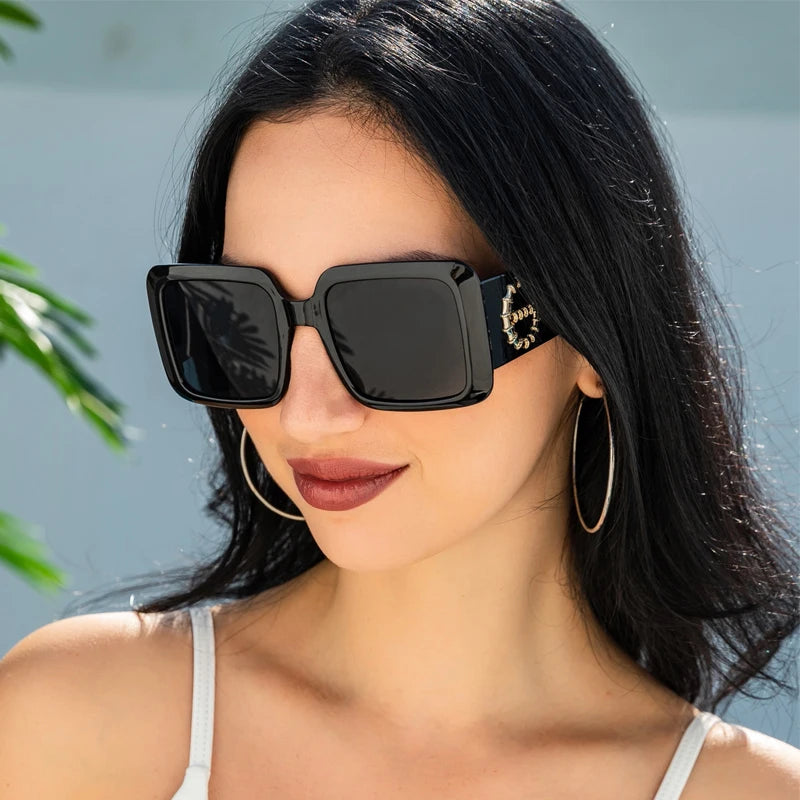 RBB Unisex Square Frame Fashion Sunglasses – Vintage Wide-Leg Design, UV400 Eyewear