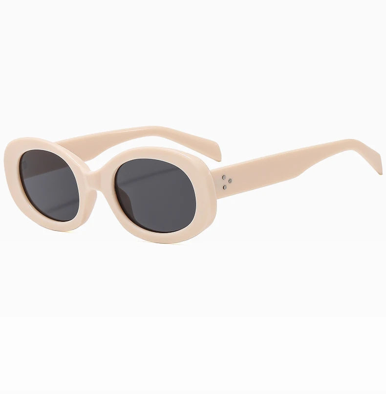 RBB 2024 Retro Oval Sunglasses – Small Frame Y2K Fashion UV400 Eyewear for Women