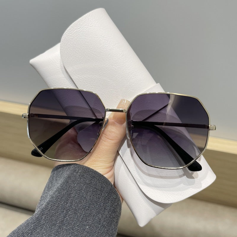 RBB Large Square Sunglasses for Women – Fashion UV400 Designer Metal Eyewear