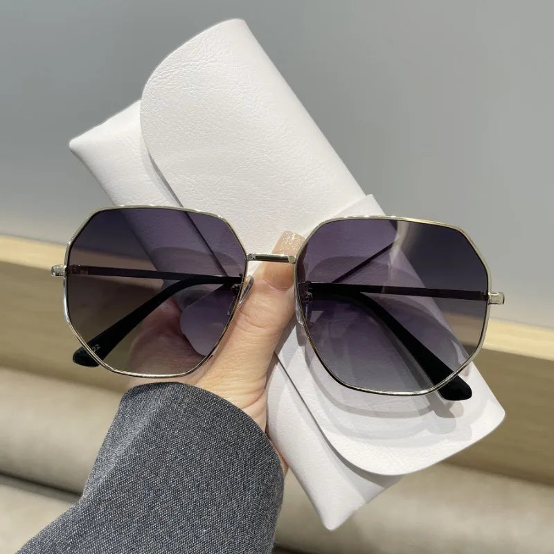 RBB Large Square Sunglasses for Women – Fashion UV400 Designer Metal Eyewear