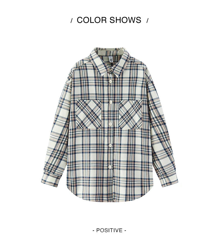 Semir Long Sleeve Shirt Women Mid-long Style Oversize Spring 2025 New Spring Checkered Top Vintage