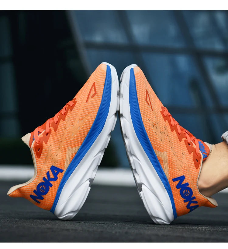 Men’s Trendy Sports Shoes – Fashion Comfort in Blue, Orange & Black