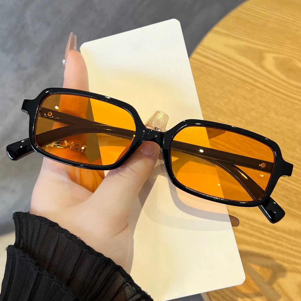 RBB Small Rectangular Sunglasses Set – Minimalist Retro UV400 Eyewear for Women & Unisex