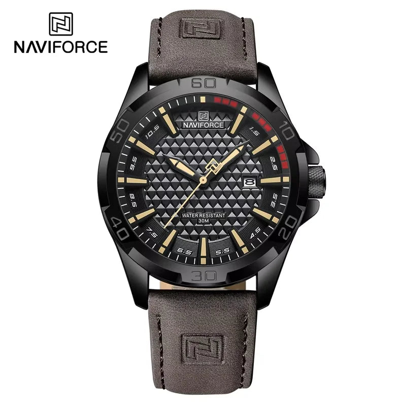 RBB Men’s Fashion Quartz Watch – Leather Strap, Sporty, Waterproof, Calendar Display