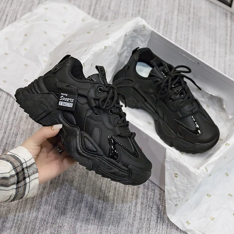 Chunky 2025 Women's Leather Sneakers – Casual Sport Trainers