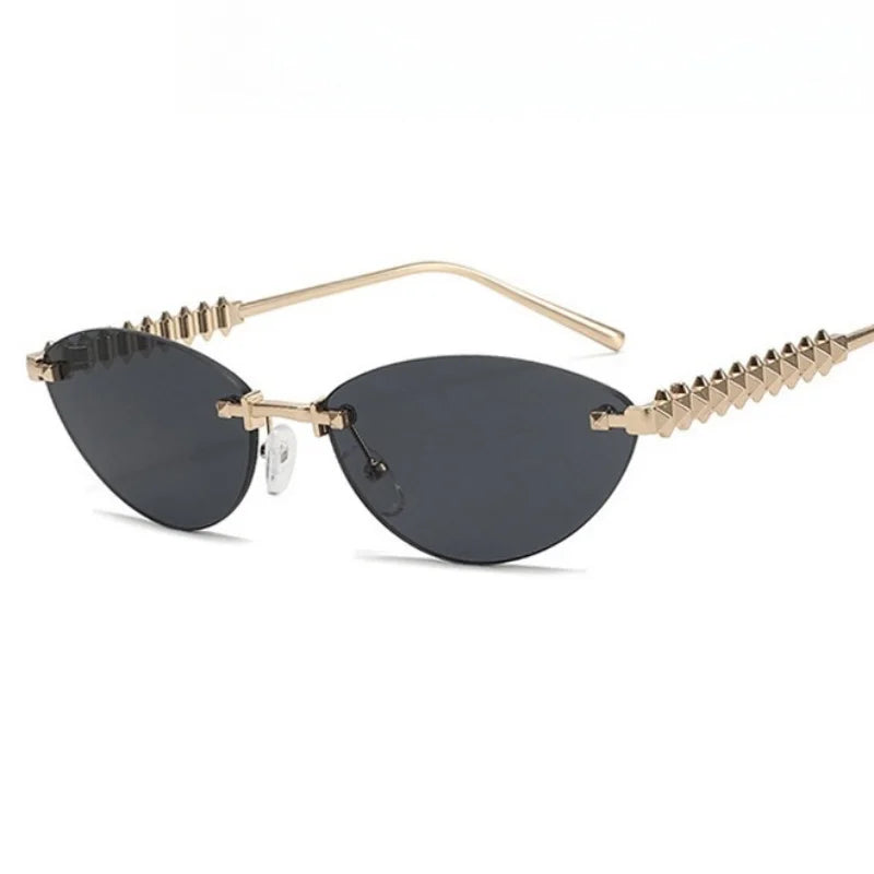 RBB Rimless Cat Eye Sunglasses for Women | Vintage Metal Frame | RBB UV400 Fashion Eyewear