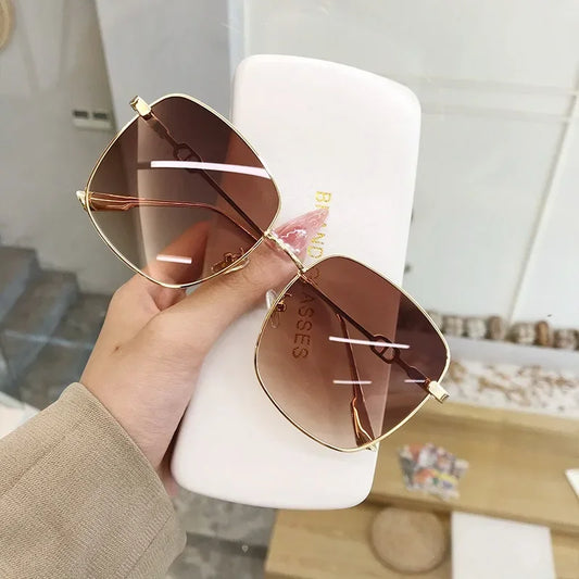 RBB Oversized Square Sunglasses – Women’s Vintage Designer UV400 Shades