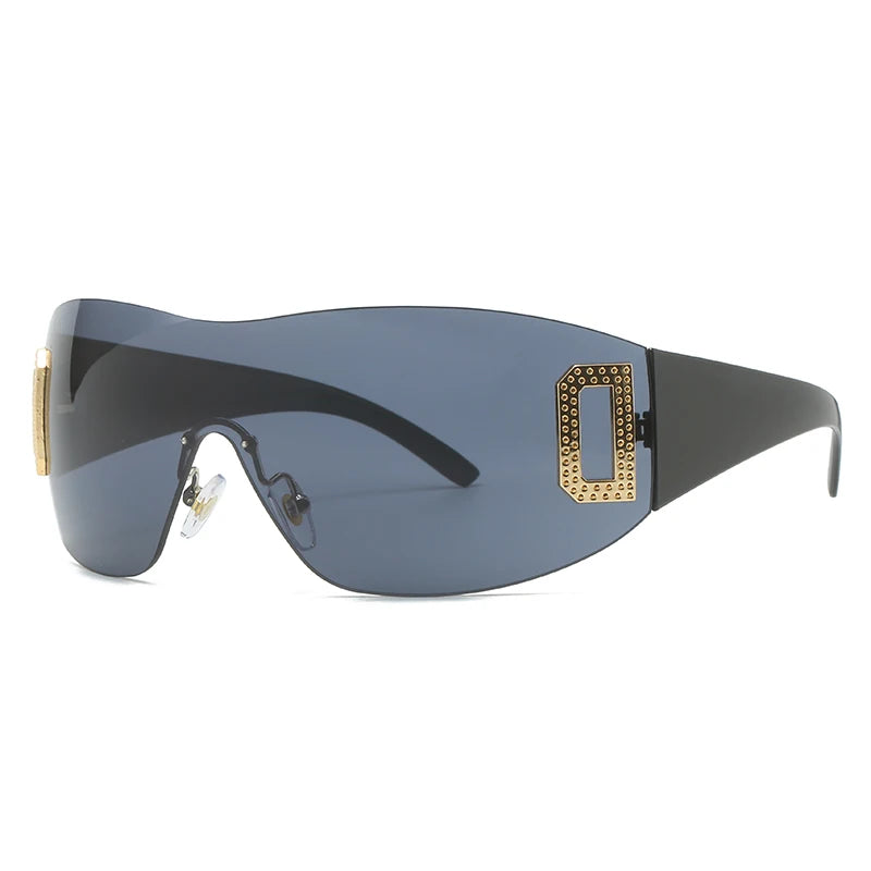 RBB Y2K One-Piece Sunglasses – Unisex UV400 Designer Punk Sports Shades