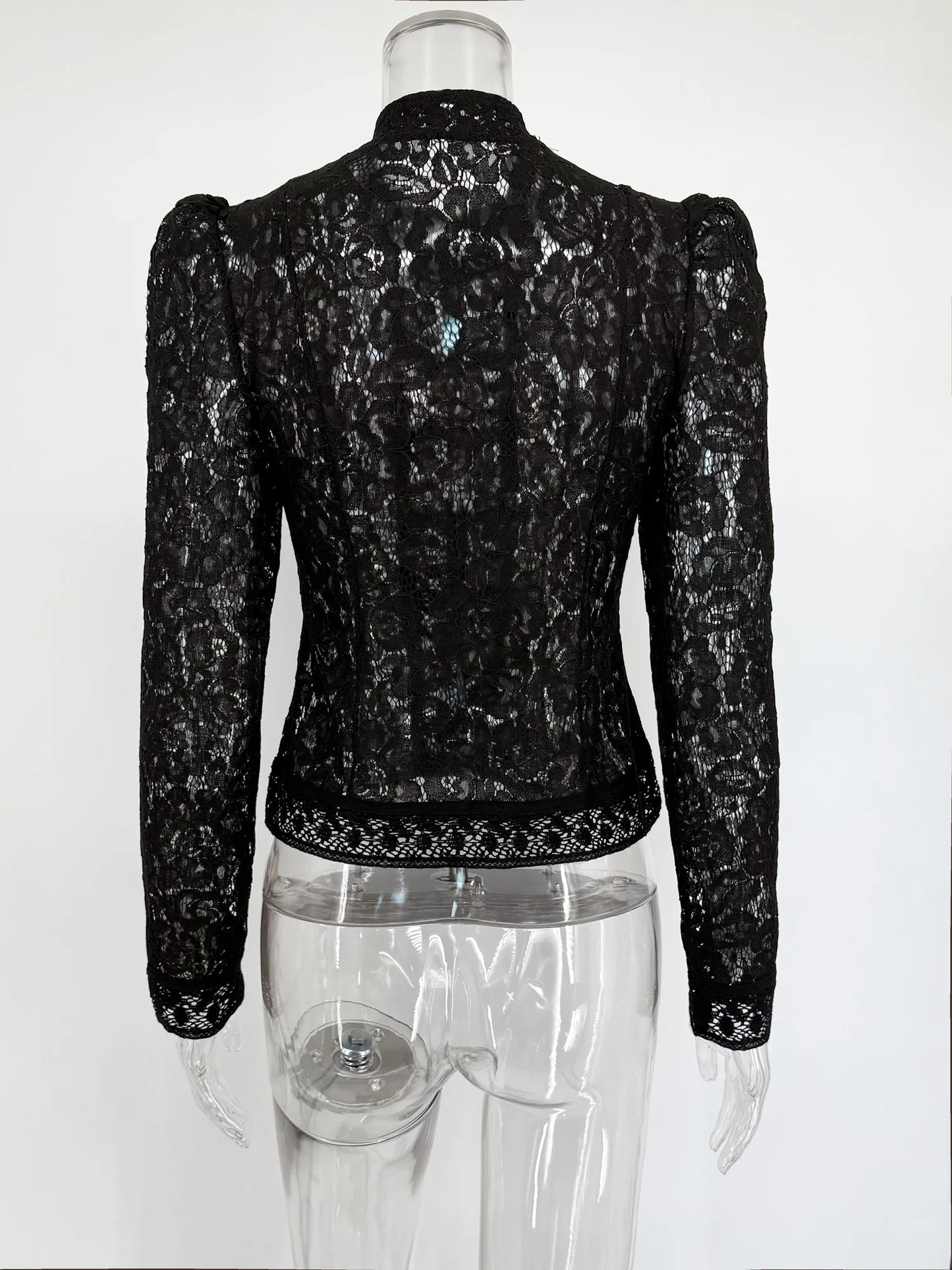 Tuularose Luxury Lace Blouse Fashion Lace Print Single Breasted Slim Shirt Vintage Elegant Party Looks Summer Women Blouse Tops