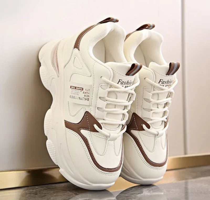 Women’s White Sport Sneakers – Thick Sole, Ultra-Light Platform, Casual & Running Shoes (Spring/Autumn 2025)
