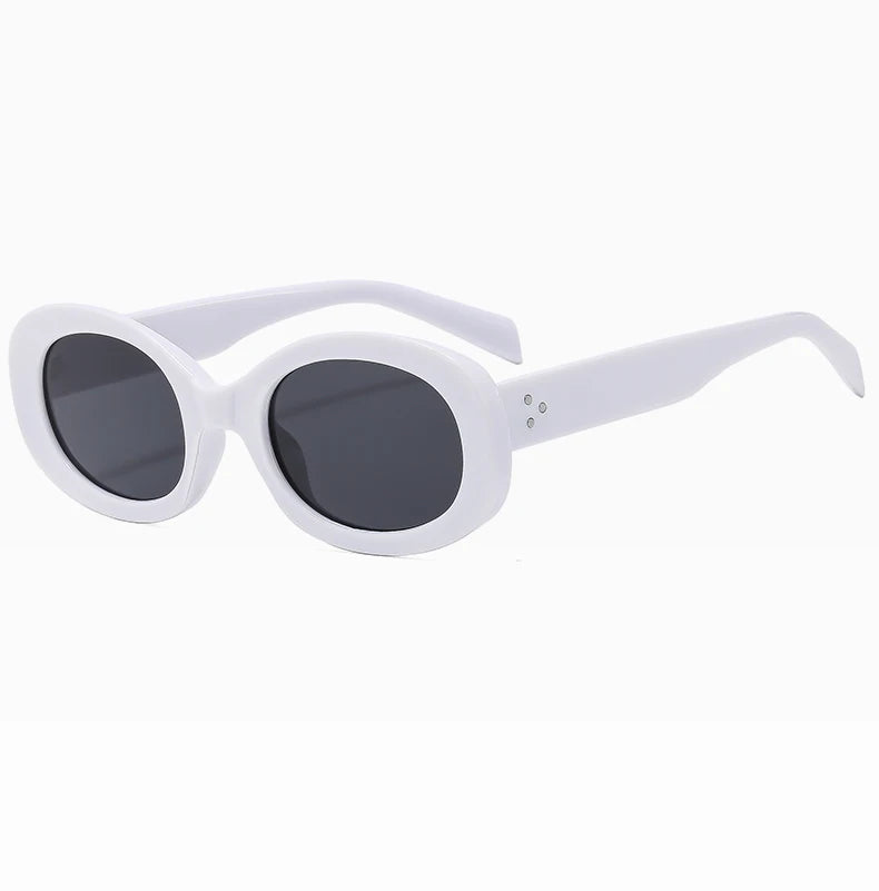 RBB 2024 Retro Oval Sunglasses – Small Frame Y2K Fashion UV400 Eyewear for Women