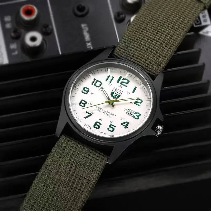 RBB Men's Luxury Military Quartz Watch – Nylon Band, Sport & Casual Design