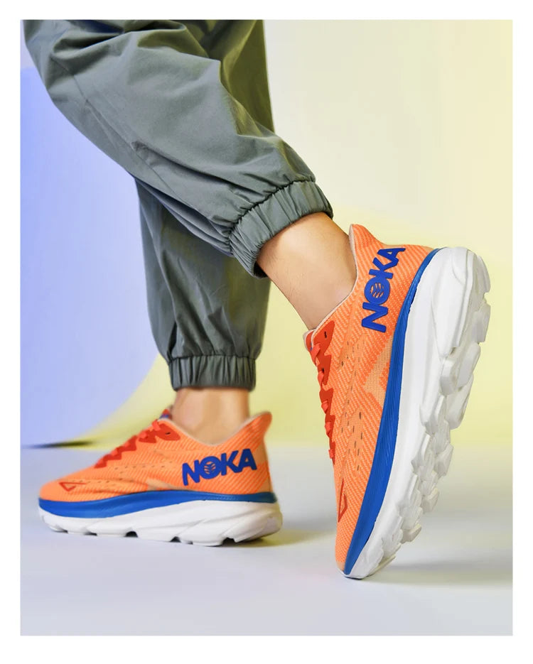 Men’s Trendy Sports Shoes – Fashion Comfort in Blue, Orange & Black