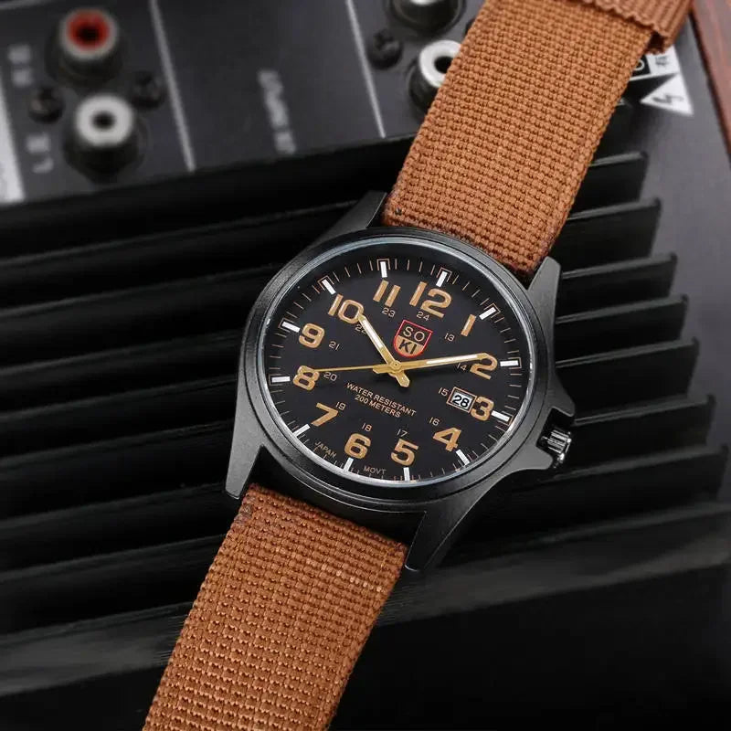 RBB Men's Luxury Military Quartz Watch – Nylon Band, Sport & Casual Design
